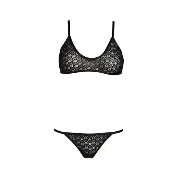 NWT Free People 2 piece Black Heart Lace Kelly Bra Set - Picture 2 of 7